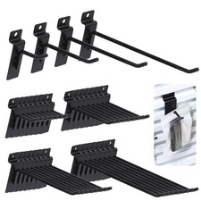 32Pcs Slatwall Hooks Assortment Set 2/4/6/8 Inch Shelf Brackets Hanging Heavy