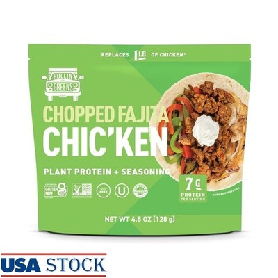 Plant Based Chicken Fajita Meat Substitute Vegan Gluten Free 4.5 oz Pouch New
