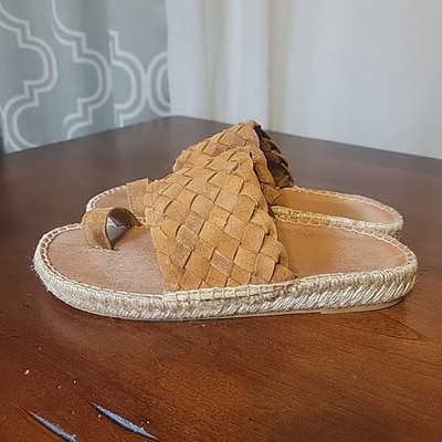 Women's Braided Leather Espadrille Sandals Toni Pons Slip On  EU 37 US 6.5