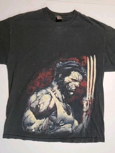 Vintage 2000s Marvel X Men Wolverine TShirt Mad Engine Y2K Distressed X-large