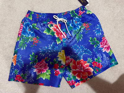 RALPH LAUREN BLUMENMUSTER TRAVELLER BADESHORTS GRÖSSE LARGE UVP 109 £ NEU