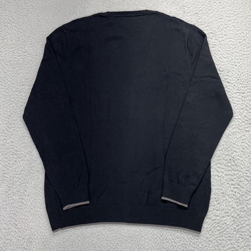 Vince Camuto Sweater Mens XLT Tall Black Pullover Crew Neck Long Sleeve Check - Picture 3 of 11