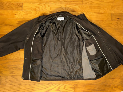 Calvin Klein Men's Soft Shell Brown Jacket Full Zip  Lined Water Resistant Sz L