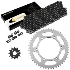 Black Drive Chain And Sprocket Kit for Kawasaki KX125 2000 2001 2002