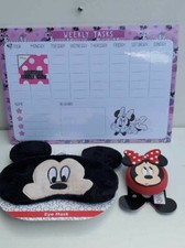 Disney Minnie Mouse Eyemask/Folding Mirror Brush & Weekly Task Calendar PRIMARK