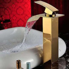 Vanity Golden Bathroom Basin Mixer Vessel Sink Cold Hot Faucet Single Hole Taps