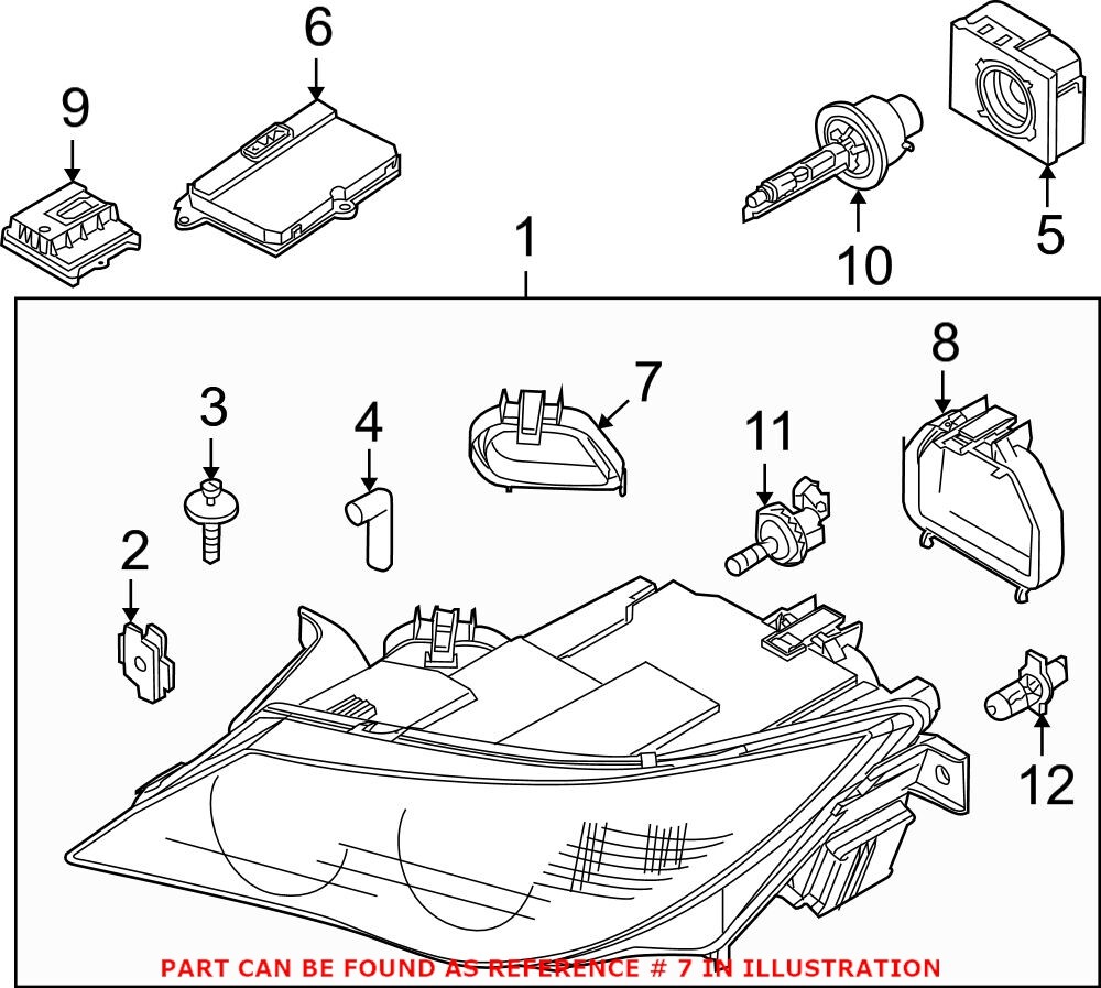 Front Left or Right Low Beam Light Lamp Headlamp Cover for BMW E63 E64
