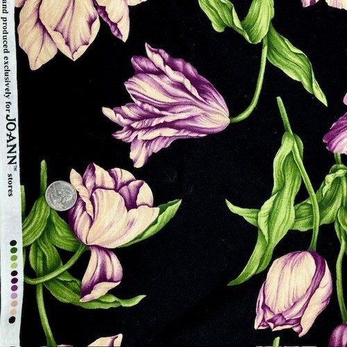 All over medium to large scale tulips JoAnn 100% Cotton fabric 2.25 yds to sew - Picture 4 of 12