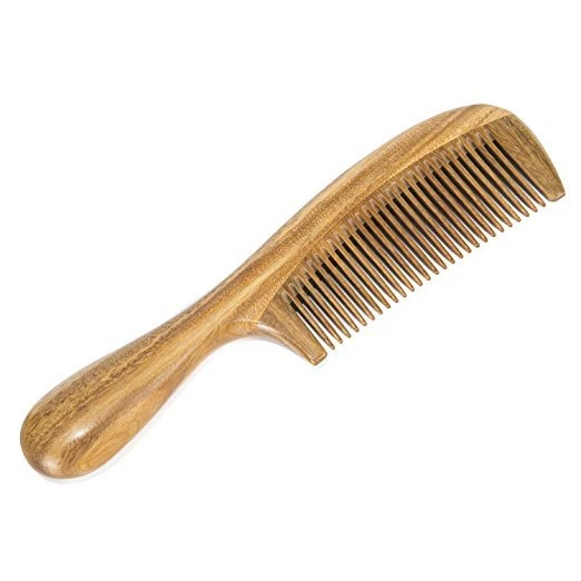 Green Sandalwood Peach Wood Comb – Anti-Static Pocket Hair & Beard Comb - Image 4 of 4