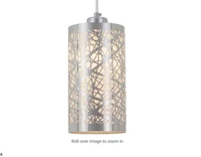 One-Light Stainless Steel Cylinder Shade Pendant Lighting Fixture Chrome Finish