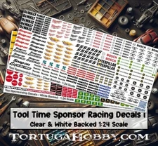 Tool Time Racing Sponsorship - 1:24 & 1:64 Scale Waterslide Decals