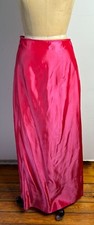 VTG Y2K JESSICA MCLINTOCK GUNNE SAX PINK TAFFETA STRAIGHT FLAT MAXI SKIRT 5 S
