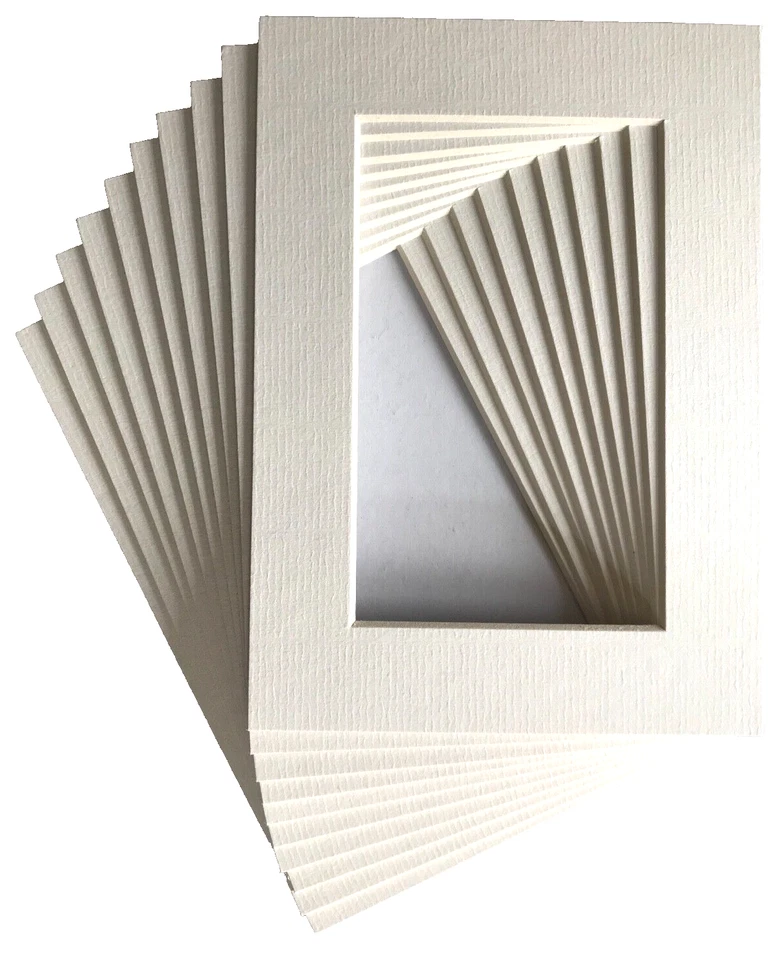 Supporto per immagine bianca antica 7"" x 5"" si adatta 5"" x 3"" immagine fotografica confezione da 10 opere d'arte