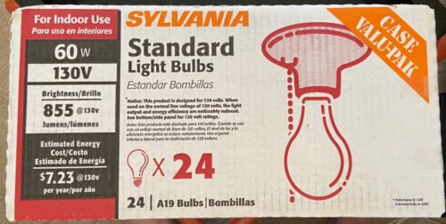 Sylvania 60w Standard Light Bulbs 24 PACK!! Valu-Pak! New, only opened to test!! - Picture 1 of 11