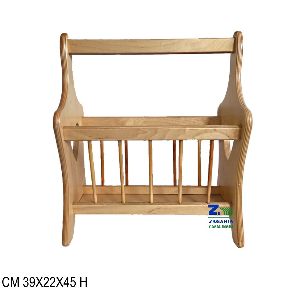 PORTARIVISTE PORTAGIORNALI IN LEGNO COLORE NATURALE CM 39X22X45 H