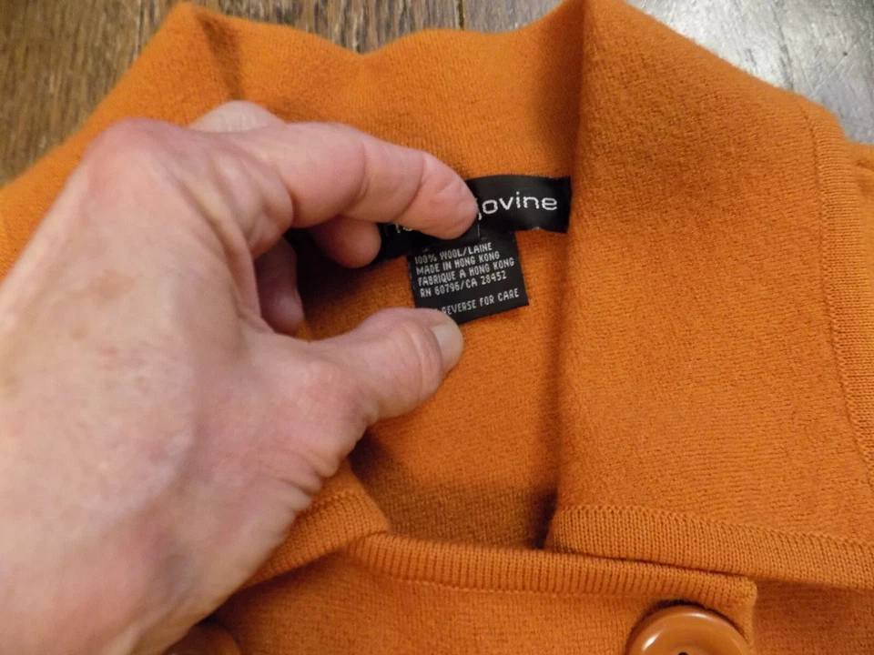 Blazer De Colección Andrea Jovine Naranja Quemado Suave 100% Lana Doble Pecho L Foto 3 de 4