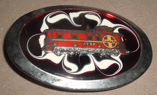 ATSF Belt Buckle Train Atchison Topeka Santa Fe Railroad Caboose