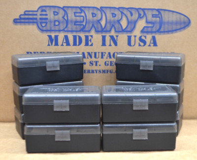 (38 SPL / .357 MAG 10 x 50 ROUND PLASTIC AMMO BOXES (SMOKE / BLACK)