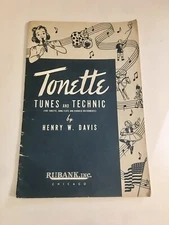 Tonette Tunes and Technic by Henry W. Davis 1941 edition Good Conditon/No marks