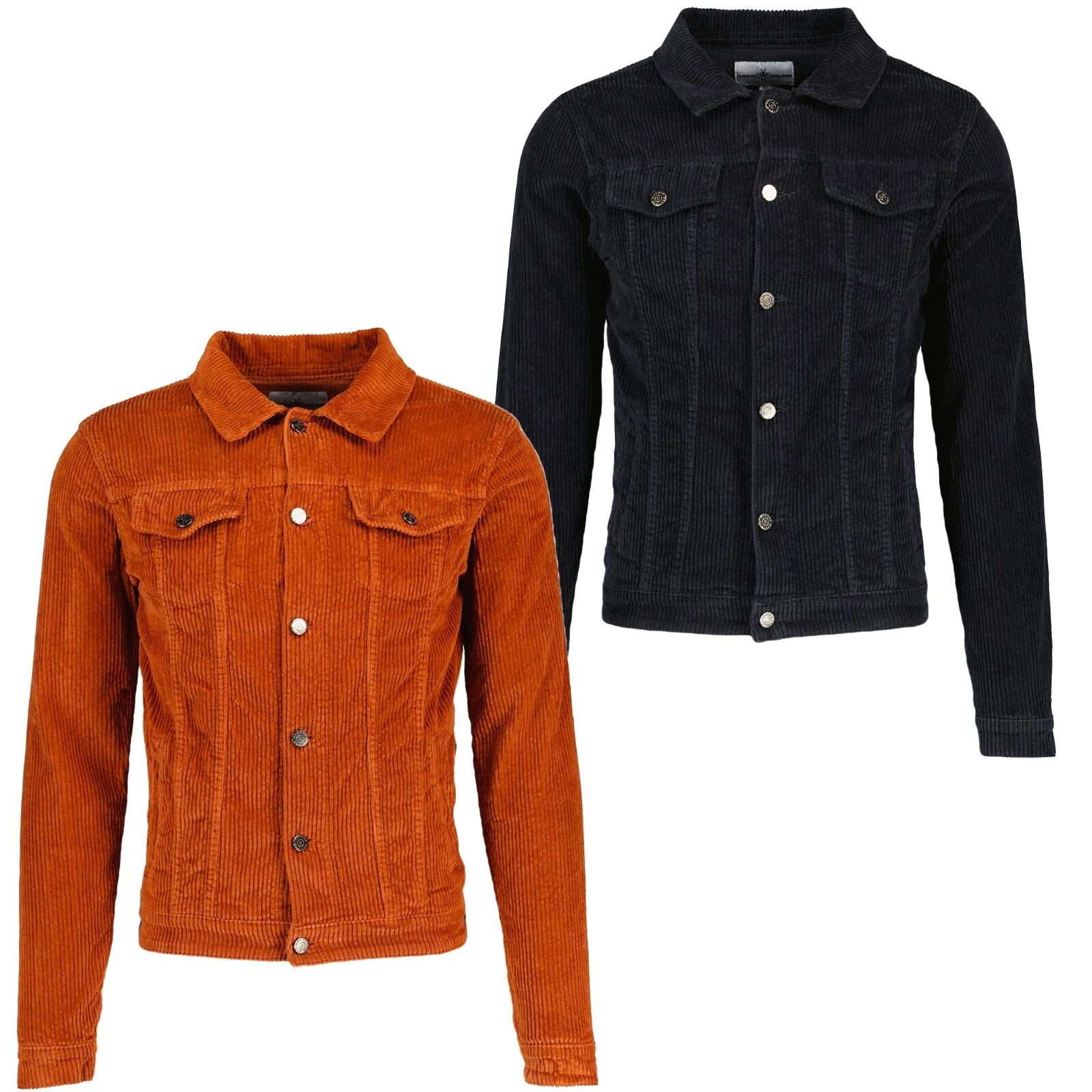 MADCAP MENS RETRO 70s MOD SLIM TRUCKER JACKET Cord CORDUROY JUMBO WOBURN MC1061
Opens in a new windo