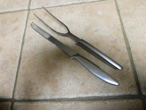 VINTAGE GERBER LEGENDARY BLADES 2 PC CARVING SET RON AND LITTLE SNICK