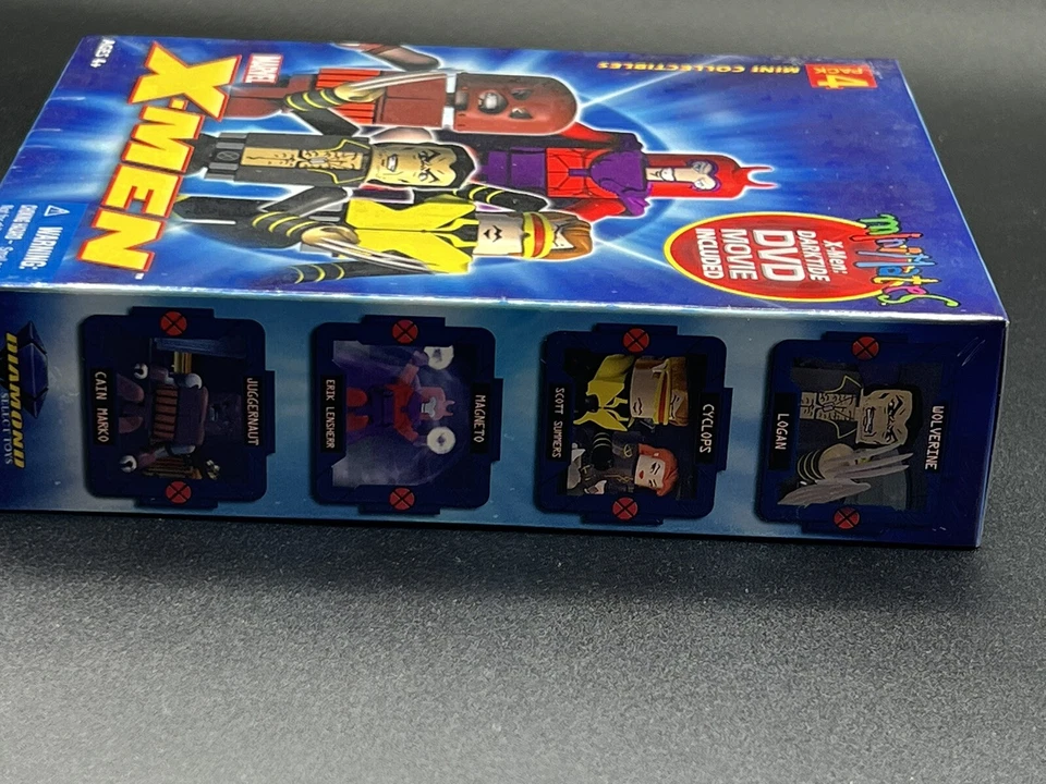 Marvel X-Men Minimates Paquete de 4 Set con X-Men Darktide DVD Película 2005 Diamond Toys Foto 3 de 4