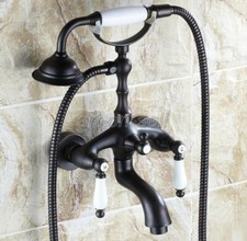 Bathroom Plumbing Oil Rubbed Bronze Bathtub Clawfoot Tub Faucet With Hand Shower