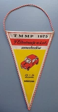 Vintage Pennant Flag TMMP 1975 Breslau Poland Car Rally Classic 25.5 Cm