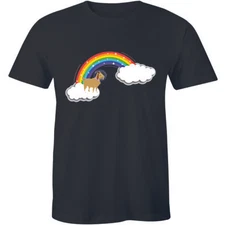 Rainbow Goat On Clouds - Funny Space Universe Shirt Men's T-shirt Tee