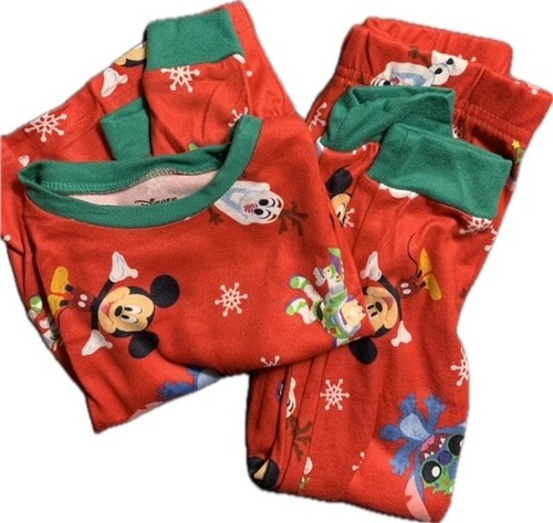 Disney 100 Red PJ Set Size Childs 8 Unisex NEW Mickey Olaf Buzz More - Picture 2 of 6
