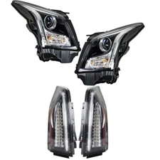 For Cadillac ATS 2013-2018 LH+RH Side Red Tail Lights&Chrome Headlights Assembly