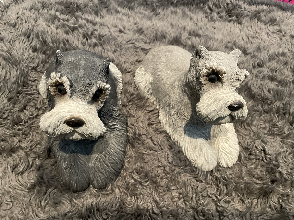 1980's Sandicast 145 & 146 Schnauzer Gray Dog Sandra Brue