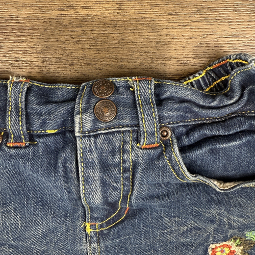 Vintage Mary Kate and Ashley Girls Embroidered Flower Denim Skirt Size 5 - Picture 4 of 13