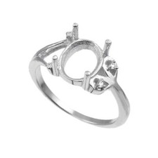 9x11 mm Oval Ring Setting Sterling Silver Semi Mount Ring Blanks Ring Mountings