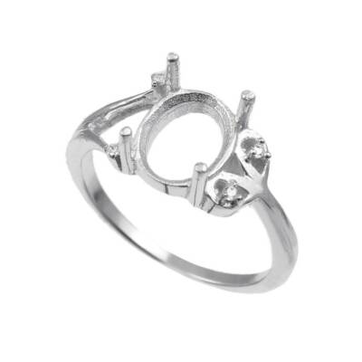 9x11 mm Oval Ring Setting Sterling Silver Semi Mount Ring Blanks
