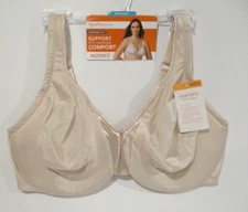 Warners bra signature support satin underwire size 42 DD # 35002A Butterscotch