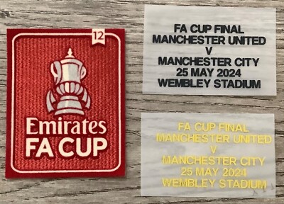 Manchester United Emirates FA CUP FINAL 2024 patch Match Details badge  Set - Main Image