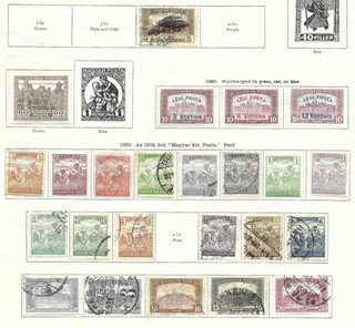 2 very nice mixed Back to Back used/unused Hungarian 1919 1920 pages