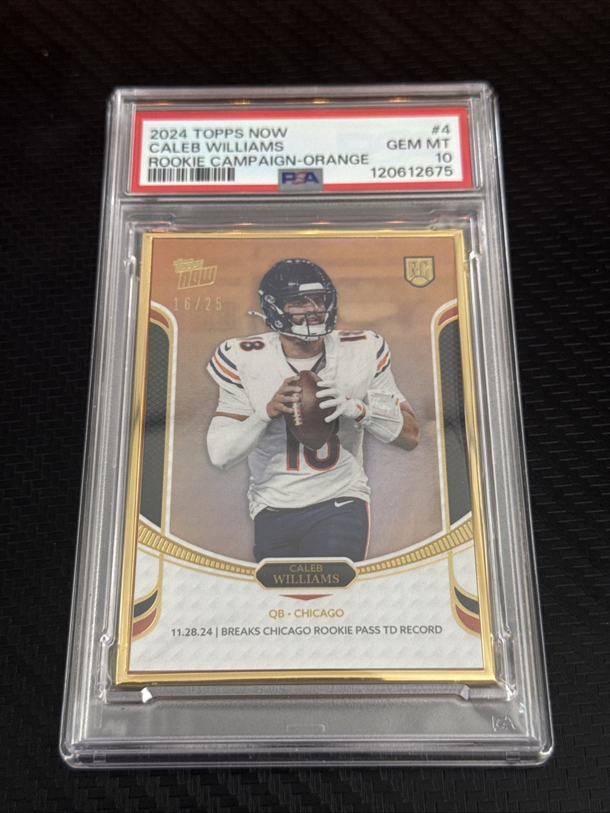 Caleb Williams Topps Now Rookie Campaign #4 Orange