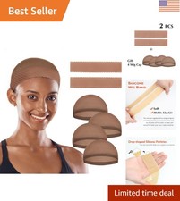 Adjustable Wig Grip Bands for Lace Front Wigs - Women's Essential Set in Brown