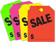 Price Mirror Hang Tags - Multi-Color Pack of Fluorescent Green