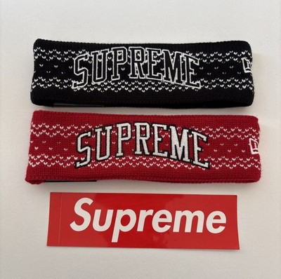 Supreme New Era Arc Logo Headband Black & Red 2017 (COMES WITH BOTH)