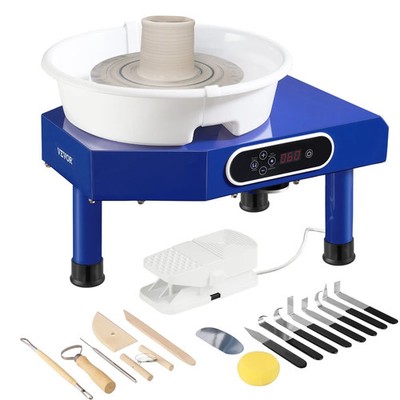 Pottery Wheel, 10in Ceramic Wheel Forming Machine, Foot Pedal ABS Detachable Bas