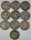Set of (10) Consecutive Walking Liberty Half Dollars 1941-P through 1944-P