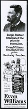1977 Joseph Pulitzer photo Evan Williams Bourbon Whiskey vintage print ad