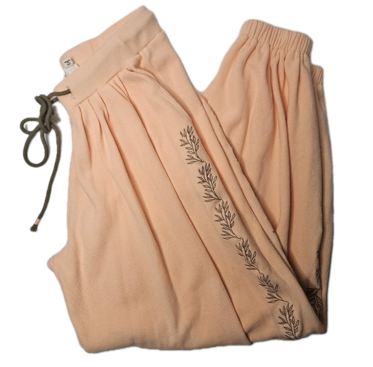 Pol Floral Embroidered Pattern Solid Waffle Knit … - image 2