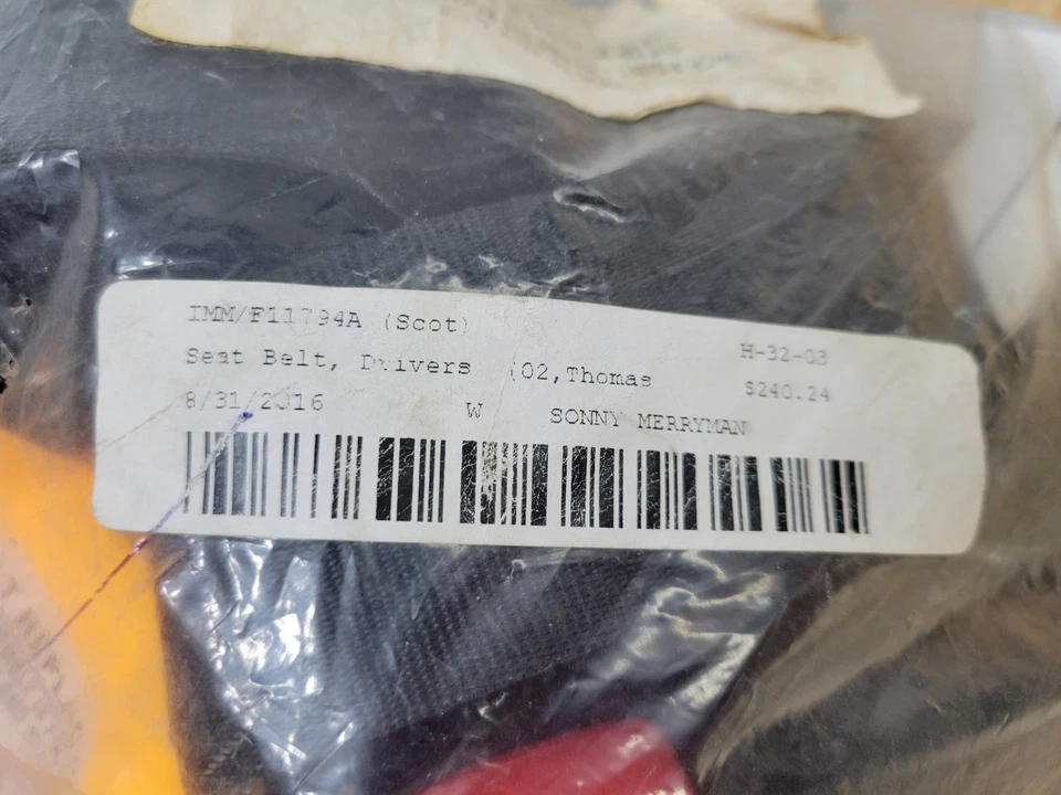 IMM F11794A BELT - DRIVERS SEAT Thomas Built Bus 73"/78" HR Pusher FC New — 第 2/4 张图片