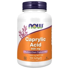 Now Foods Caprylic Acid 600 mg 100 Softgels GMP FREE SHIPPING