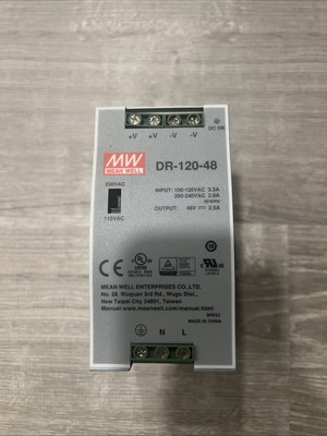 Mean Well DR-120-12 12V 10A Industrial AC/DC Power Supply