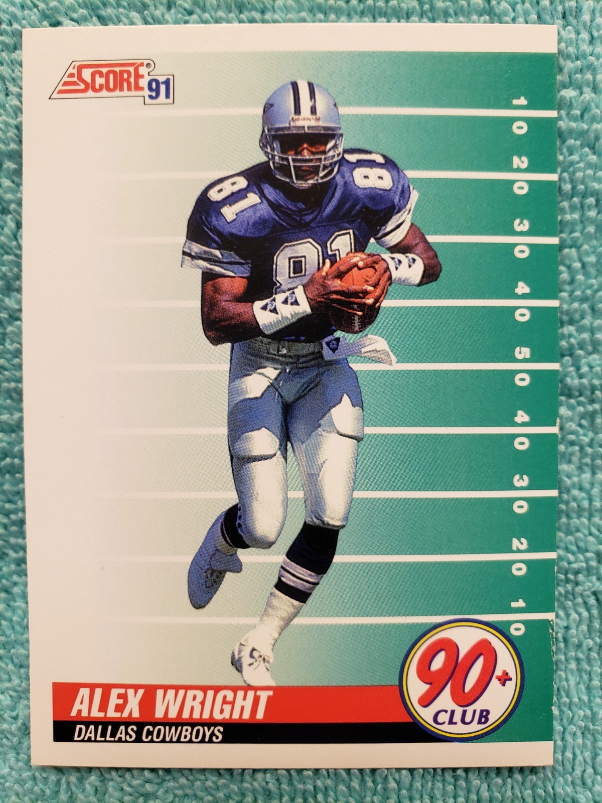 1991 SCORE ALEX WRIGHT 90+ PLUS CLUB DALLAS COWBOYS #327